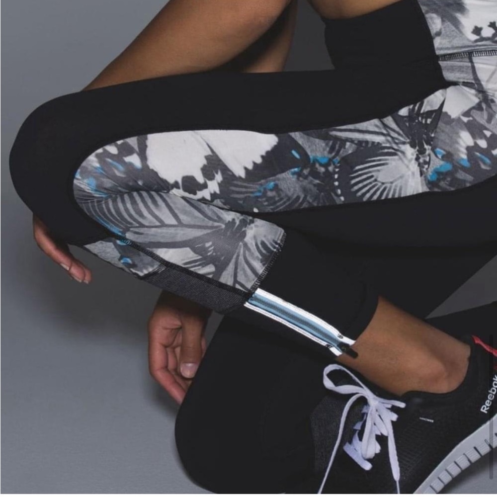 Rare Lululemon Run The World Zippered Cuff Running 7/8 Leggings/Tights Sz 2